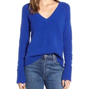 J. Crew Deep Blue V-Neck Sweater